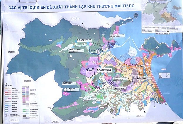 Các vị trí dự kiến thành lập khu thương mại tự do Đà Nẵng