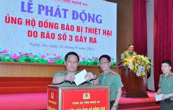 Công an Nghệ An quyên góp được hơn 4 tỷ đồng hỗ trợ người dân các tỉnh, thành phía Bắc bị thiên tai