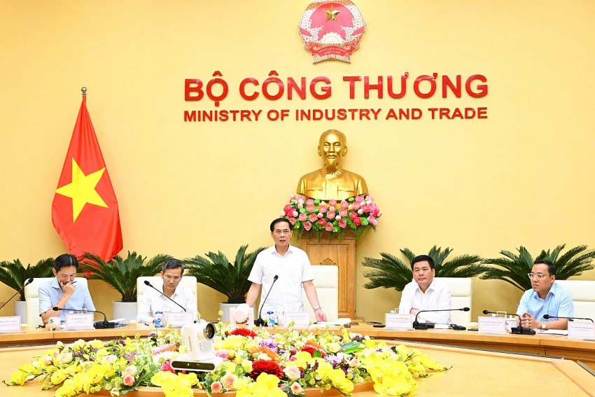 Phó Thủ tướng, Bộ trưởng Bộ Ngoại giao Bùi Thanh Sơn phát biểu chỉ đạo tại buổi làm việc