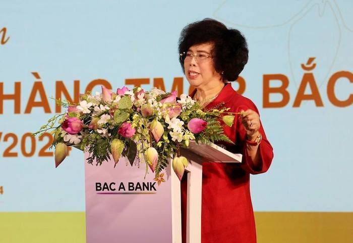 Bà Thái Hương - Anh hùng Lao động thời kỳ đổi mới, Phó Chủ tịch HĐQT, Tổng Giám đốc Ngân hàng TMCP Bắc Á  phát biểu tại lê kỷ niệm 30 năm thành lập BAC A BANK Bà Thái Hương - Anh hùng Lao động thời kỳ đổi mới, Phó Chủ tịch HĐQT, Tổng Giám đốc Ngân hàng TMCP Bắc Á  phát biểu tại lê kỷ niệm 30 năm thành lập BAC A BANK