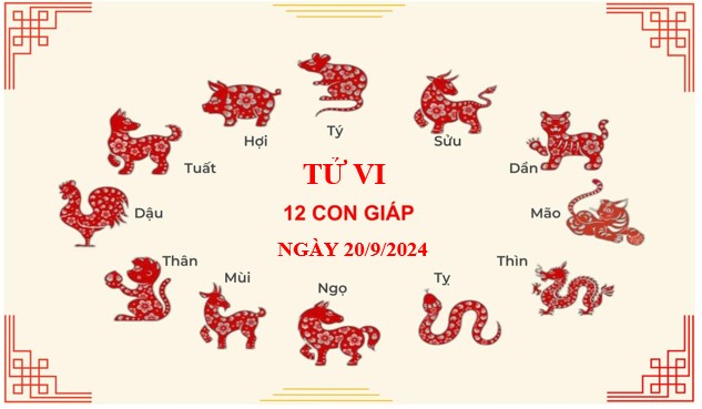 Tử vi ngày 20/9/2024 của 12 con giáp