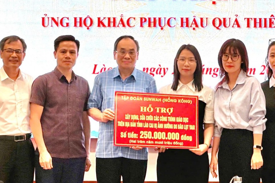 Tập đoàn Sunwah ủng hộ xây dựng công trình giáo dục khắc phục hậu quả cơn bão Yagi tại tỉnh Lào Cai