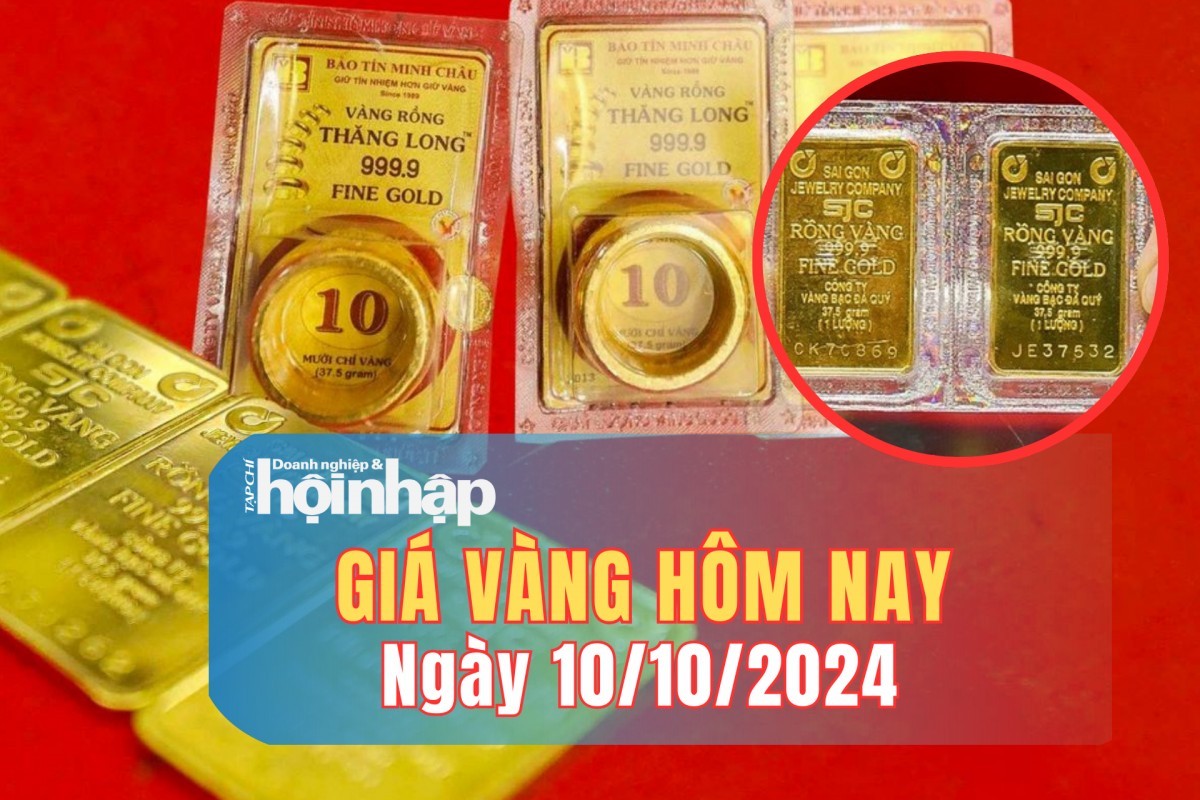 Giá vàng hôm nay 10/10: Vàng nhẫn 9999 giảm mạnh