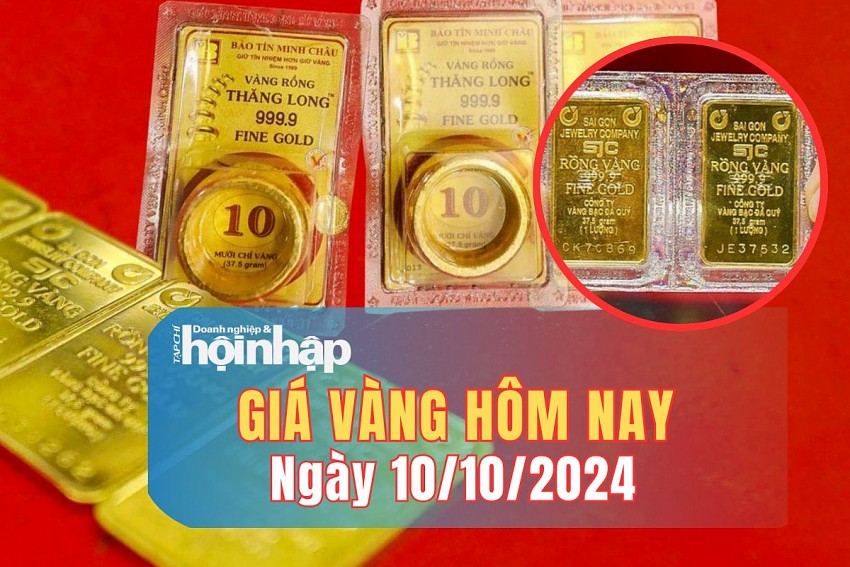 Giá vàng hôm nay 10/10: Vàng nhẫn 9999 giảm mạnh