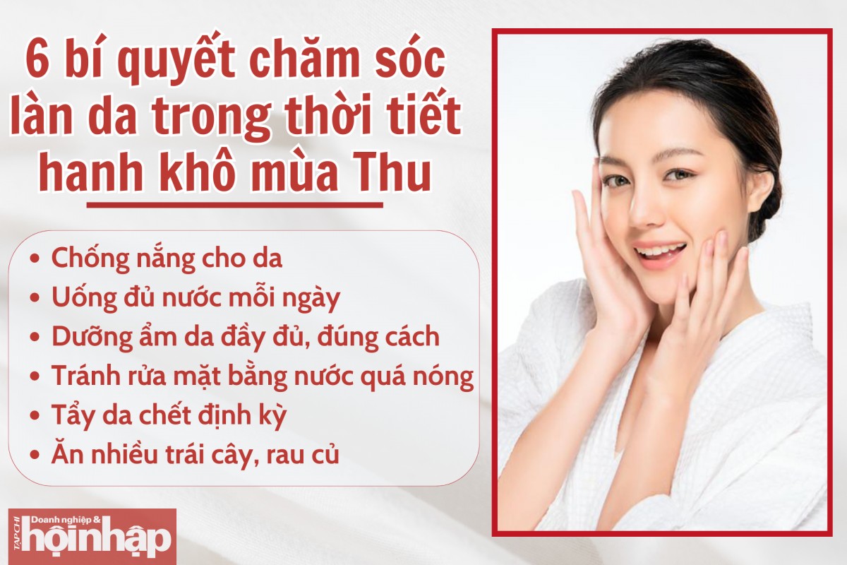 6 bí quyết chăm sóc làn da trong thời tiết hanh khô mùa Thu.