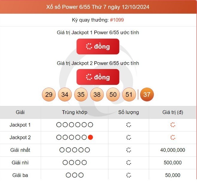 Vietlott 12/10, kết quả xổ số Vietlott hôm nay 12/10/2024, Vietlott Power 6/55 12/10. Vietlott 12/10, kết quả xổ số Vietlott hôm nay 12/10/2024, Vietlott Power 6/55 12/10.