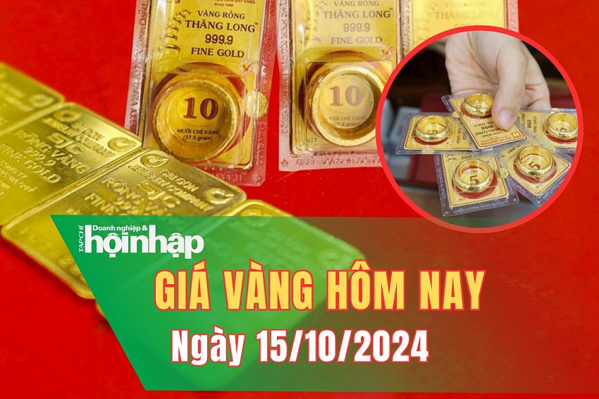 Giá vàng hôm nay 15/10: Vàng nhẫn 9999 tăng mạnh