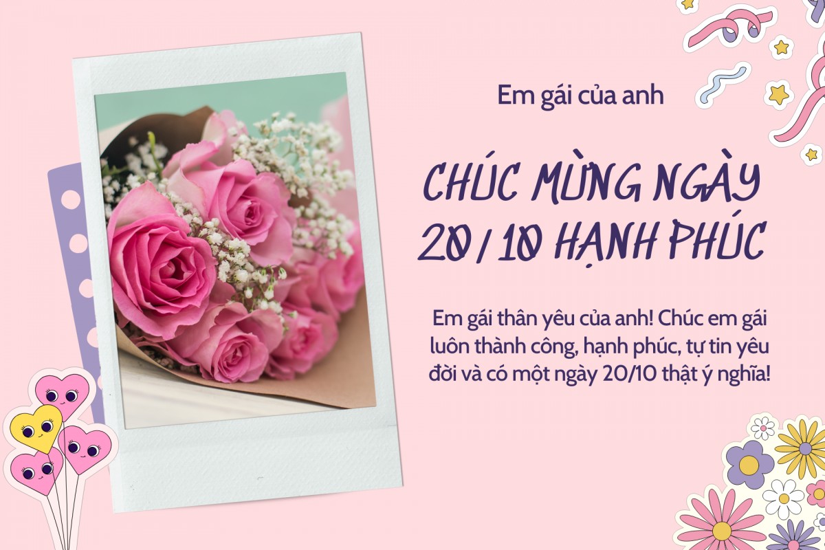 Lời chúc mừng Ngày Phụ nữ Việt Nam 20/10 dành cho chị gái, em gái