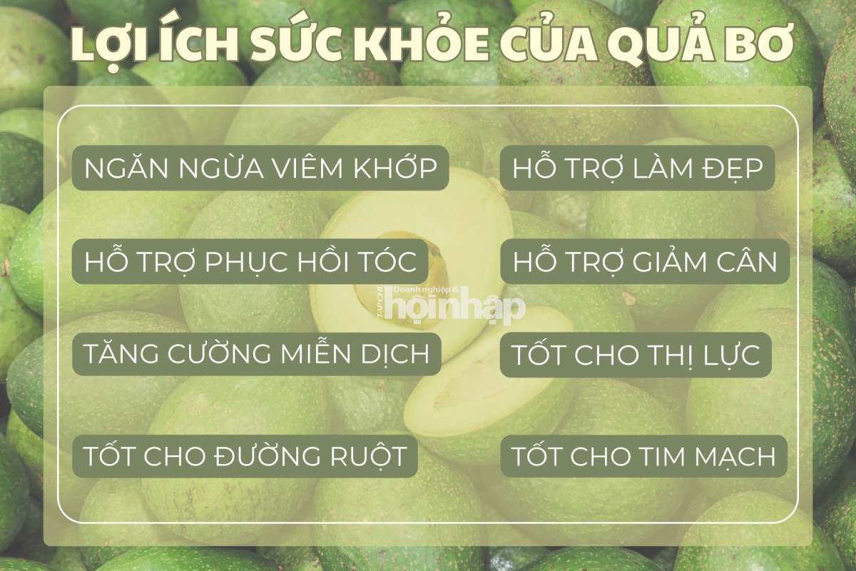 Lợi ích sức khỏe của quả bơ