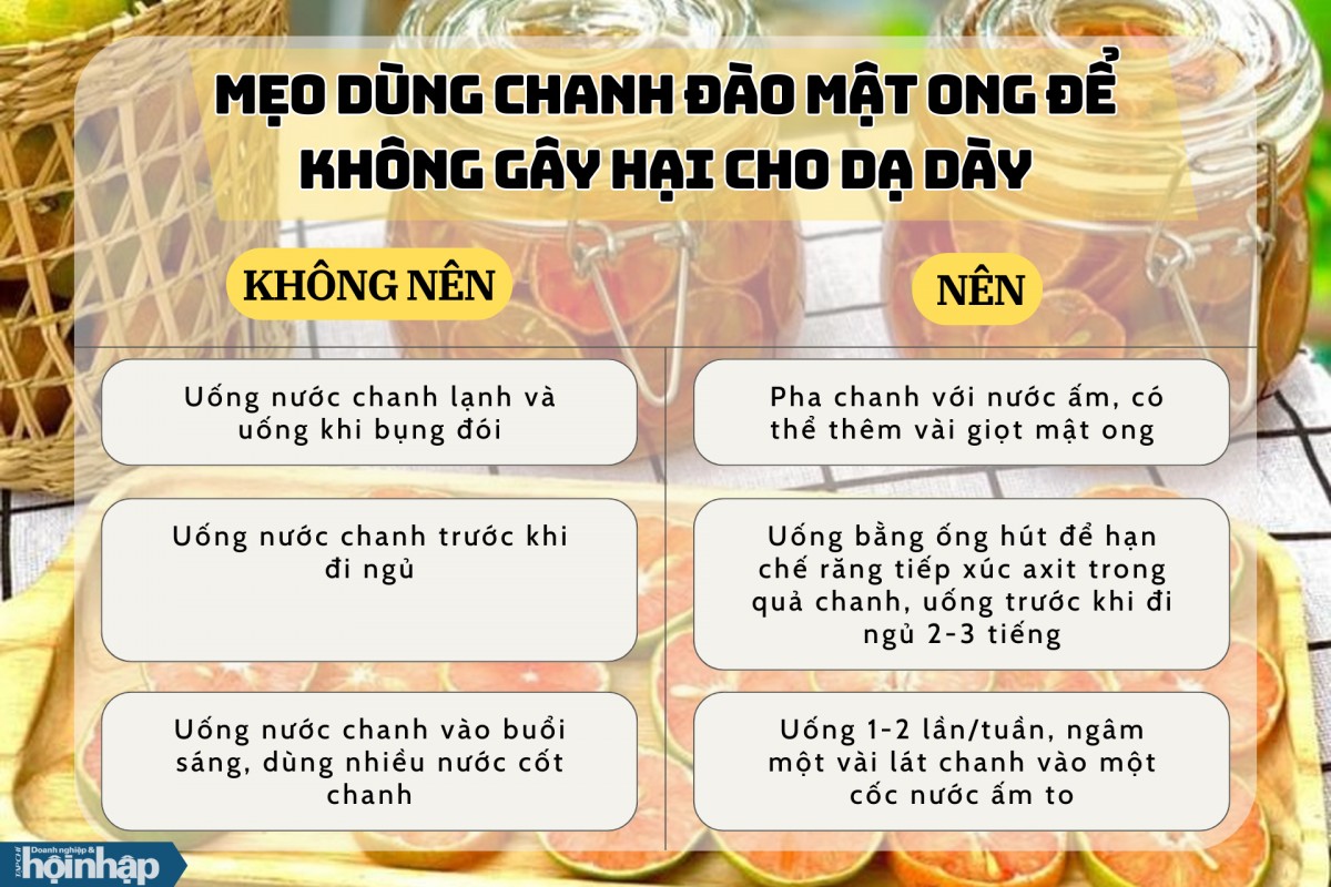 Uống chanh đào mật ong như thế nào để không gây hại sức khoẻ?