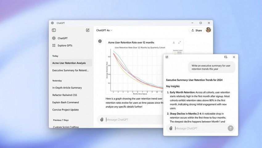 Ứng dụng máy tính để bàn ChatGPT mới của OpenAI dành cho Windows,