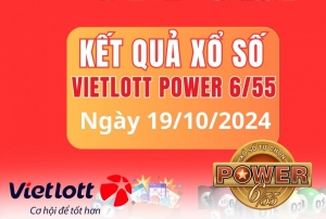 Vietlott 19/10, Kết quả xổ số Vietlott hôm nay 19/10, Xổ số Power 6/55 ngày 19/10/2024