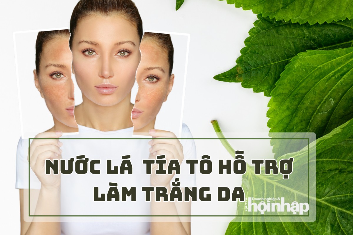 Nước lá tía tô hỗ trợ làm trắng da