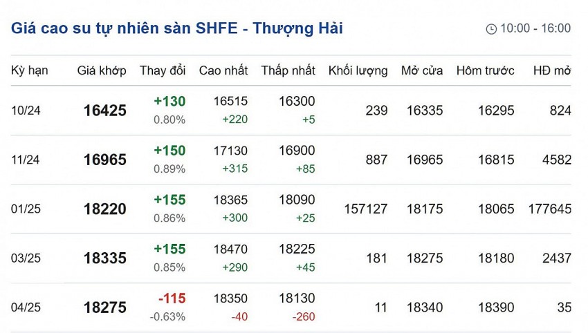 Giá cao su hôm nay 22/10/2024: