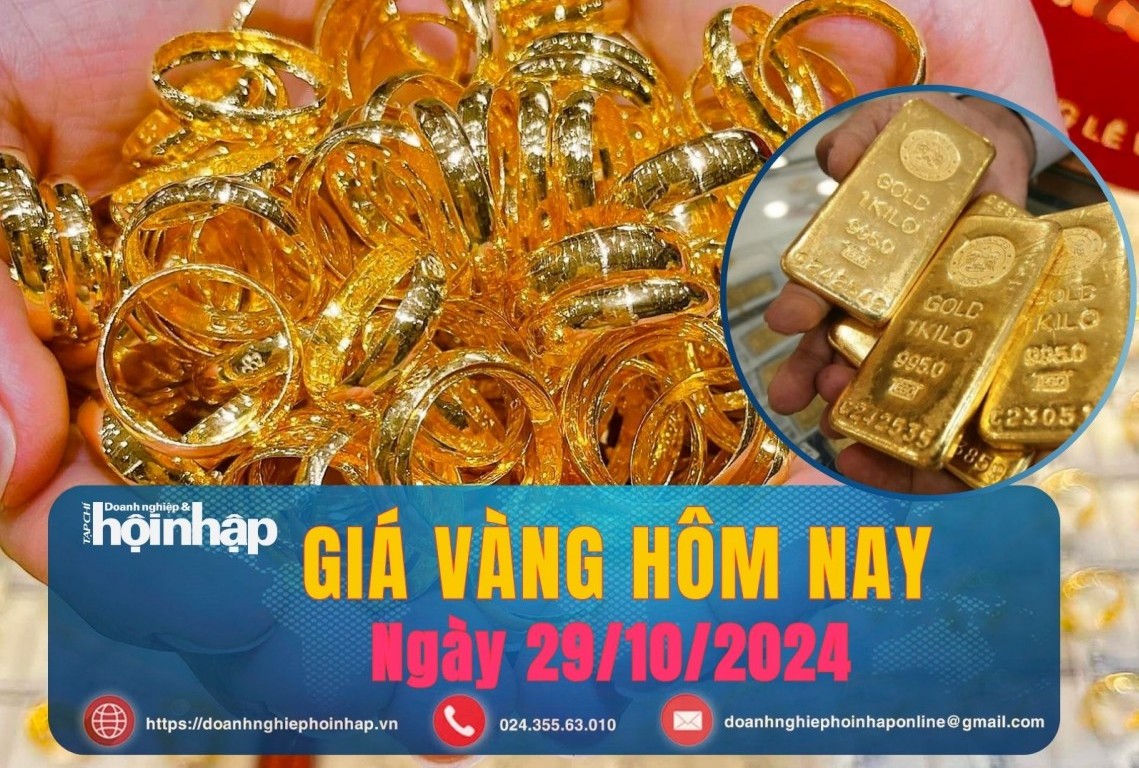 Giá vàng hôm nay 29/10: Giá vàng nhẫn trơn tăng hơn 100.000 đồng/lượng