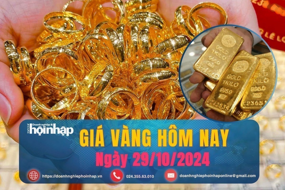 Giá vàng hôm nay 29/10: Giá vàng nhẫn trơn hơn 100.000 đồng/lượng