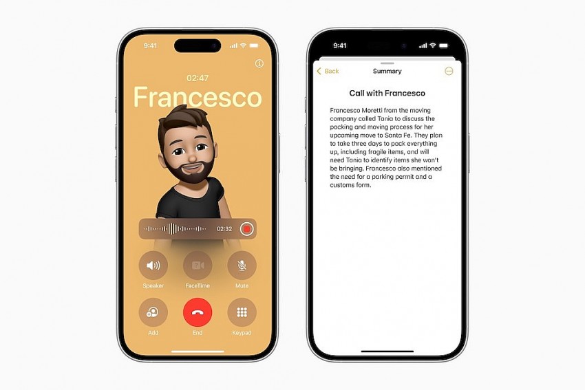 Trên iOS 18.1, lần đầu Apple cung cấp tính năng ghi âm cuộc gọi, sau đó Apple Intelligence có thể hỗ trợ chuyển giọng nói thành văn bản,
