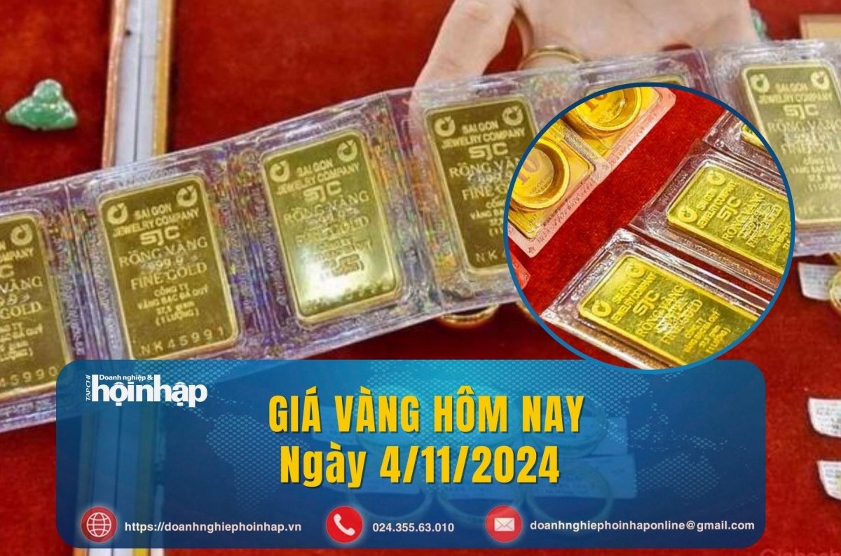 Giá vàng hôm nay 4/11: Vàng miếng SJC, vàng nhẫn đồng loạt giảm từ 200 nghìn đồng