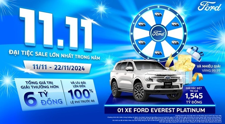 Ford Việt Nam triển khai “Đại tiệc sale” với tổng giá trị giải thưởng lên đến hơn 6 tỷ đồng