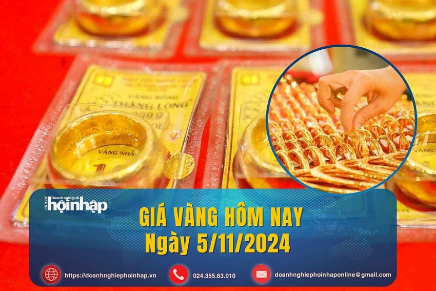 Giá vàng hôm nay 5/11: Vàng miếng SJC, vàng nhẫn tiếp đà giảm mạnh