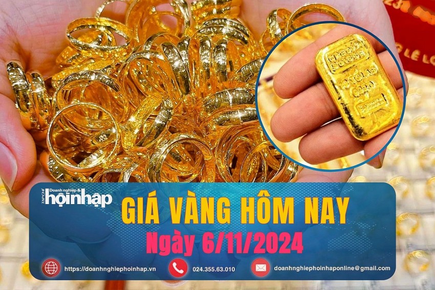 Giá vàng hôm nay 6/11: Giá vàng miếng SJC đi ngang, vàng nhẫn tiếp tục giảm mạnh