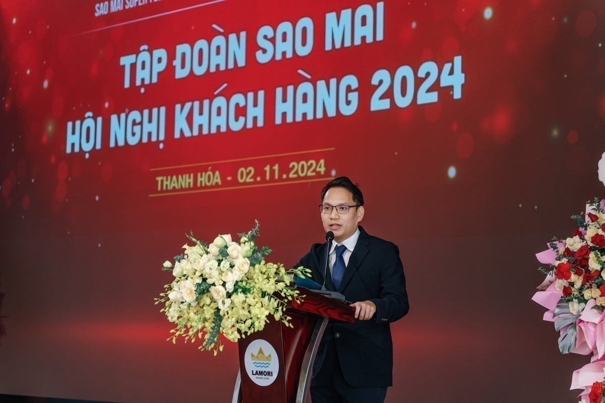 Ông Lê Tuấn Anh - TGĐ Sao Mai Group gửi lời cảm ơn đến các hộ nuôi, khách hàng đã đồng hành cùng IDI, Sao Mai Superfeed suốt thới gian qua và là một bộ phận cấu thành quan trọng để tạo nên những thành công của lĩnh vực thủy sản Sao Mai