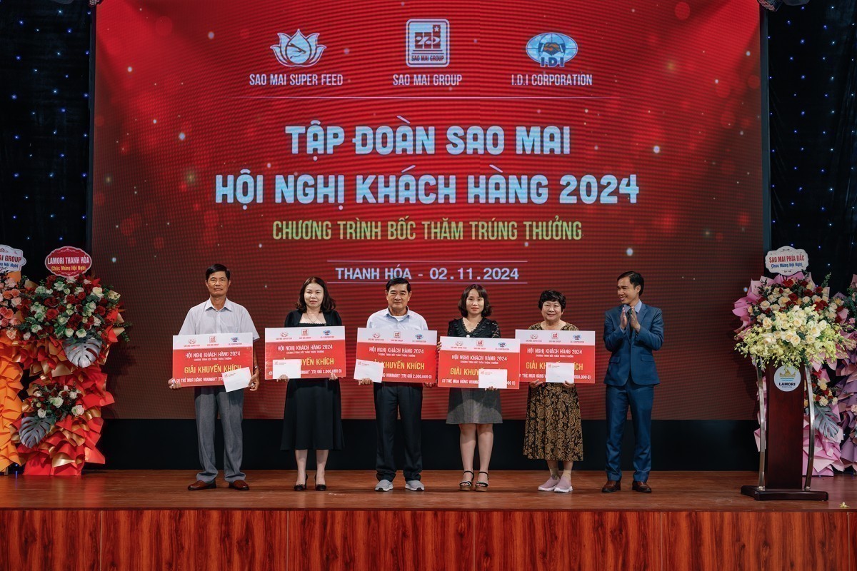 Tại Hội nghị, IDI, Sao Mai Superfeed tổ chức Chương trình bốc thăm trúng thưởng tạo sân chơi cho các hộ nuôi “Hội tụ - Gắn kết - Vươn xa”