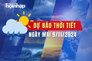 Thời tiết ngày mai 9/11: Bão Yinxing cường độ mạnh cấp 13, giật cấp 16 trên khu vực Bắc Biển Đông