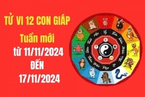 Tử vi tuần mới 12 con giáp từ 11 - 17/11/2024: Tý, Tuất, Thìn, Dậu  may mắn Tài lộc; Ngọ, Mùi, Sửu, Dần gặp khó khắn, trở ngại