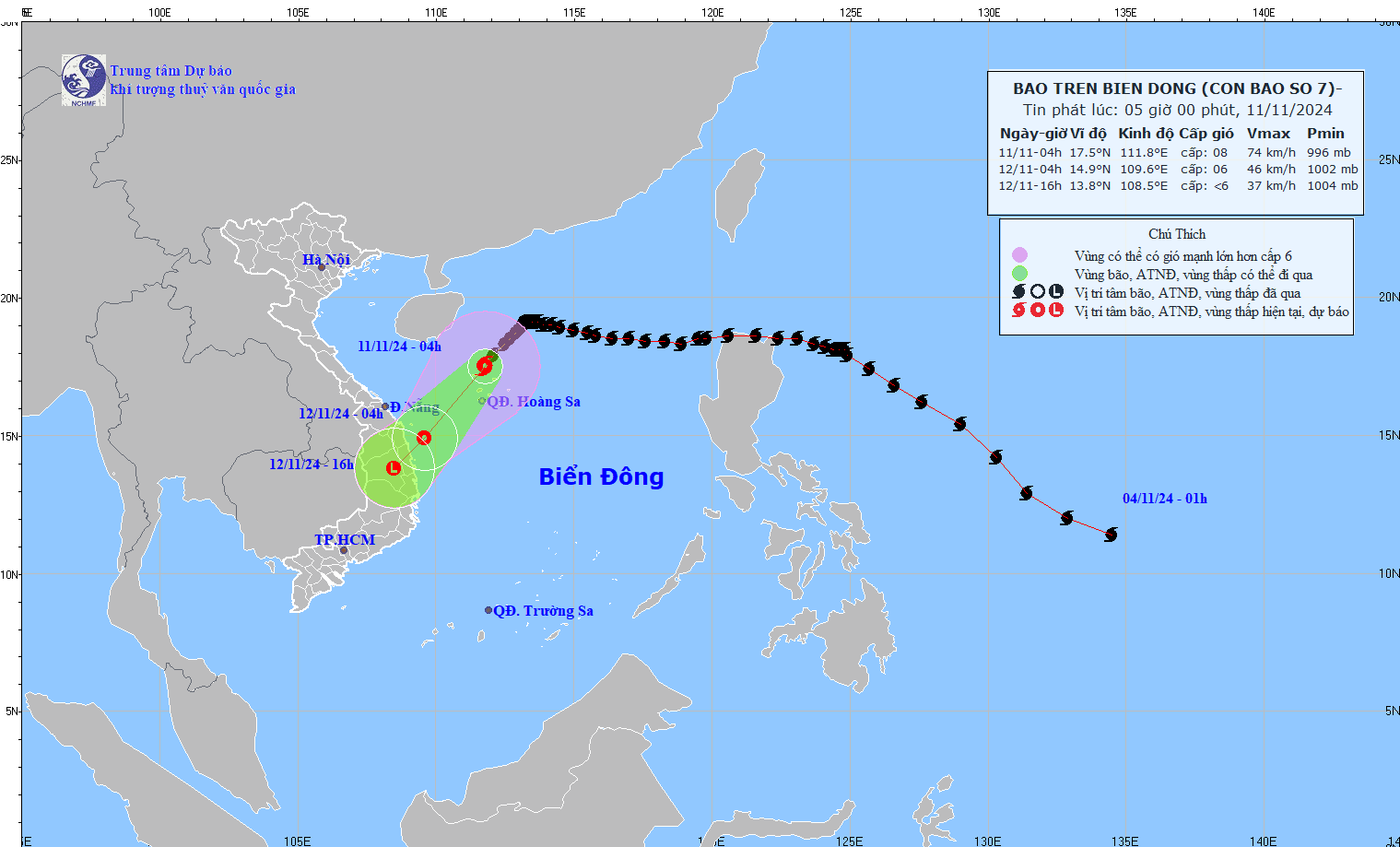 Tin bão trên biển Đông (cơn bão số 7)