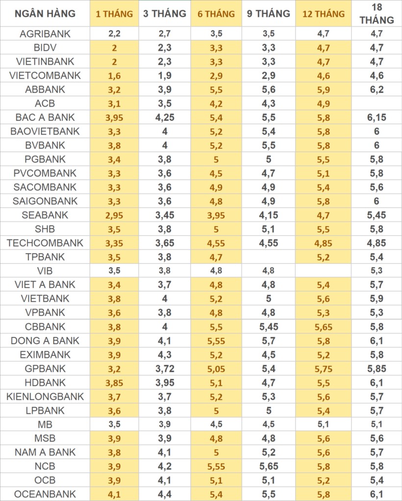 Lãi suất ngân hàng 11/11: Ngân hàng nào có mức lãi suất lên đến 9,5%?