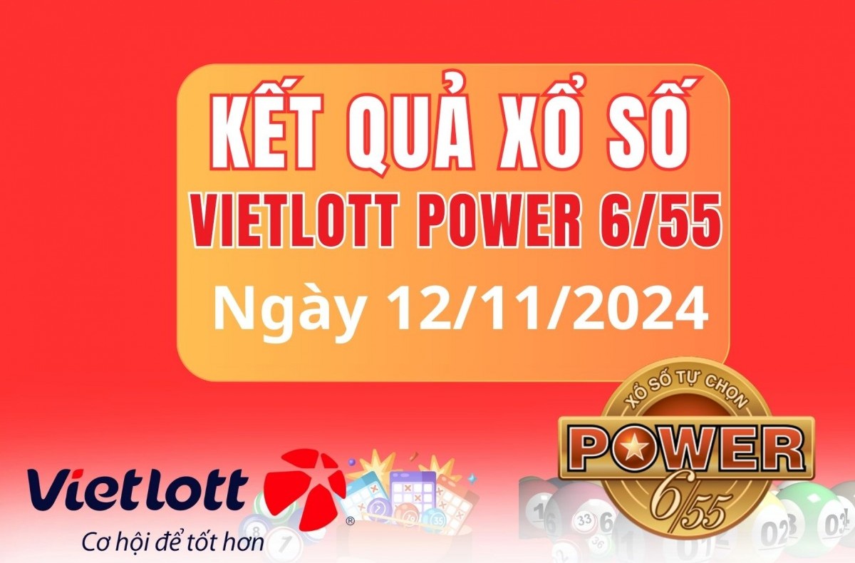 Vietlott 12/11, Kết quả xổ số Vietlott hôm nay 12/11, Xổ số Power 6/55 ngày 12/11/2024