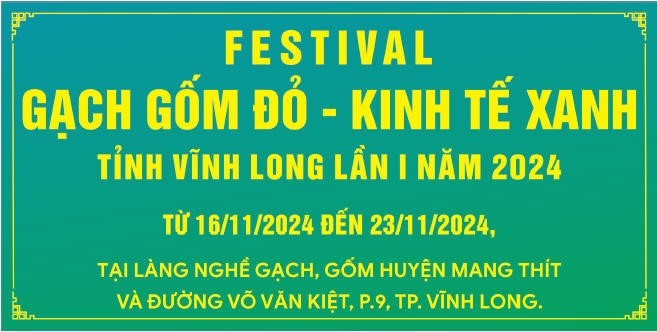 Sắp diễn ra Lễ hội Gạch gốm đỏ và Kinh tế xanh Vĩnh Long 2024