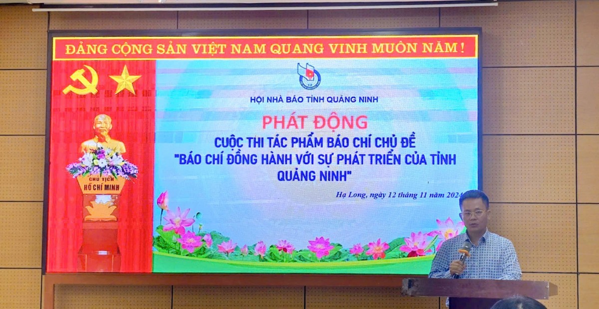 Ông Đỗ Ngọc Hà, Phó Chủ tịch Thường trực Hội Nhà báo tỉnh Quảng Ninh phát động cuộc thi.