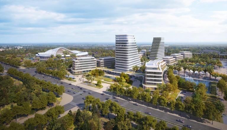 Phối cảnh toàn cảnh Dự án Trung tâm chính trị - hành chính và Trung tâm hội nghị - biểu diễn của TP Hải Phòng Phối cảnh toàn cảnh Dự án Trung tâm chính trị - hành chính và Trung tâm hội nghị - biểu diễn của TP Hải Phòng