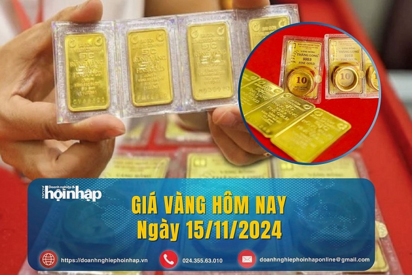 Giá vàng hôm nay 15/11: Vàng thế giới "tụt dốc", vàng miếng SJC giảm 500 nghìn đồng