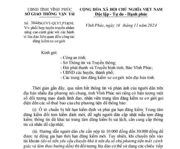 Cảnh báo chiêu trò lừa đảo đăng kiểm xe tại Vĩnh Phúc Cảnh báo chiêu trò lừa đảo đăng kiểm xe tại Vĩnh Phúc