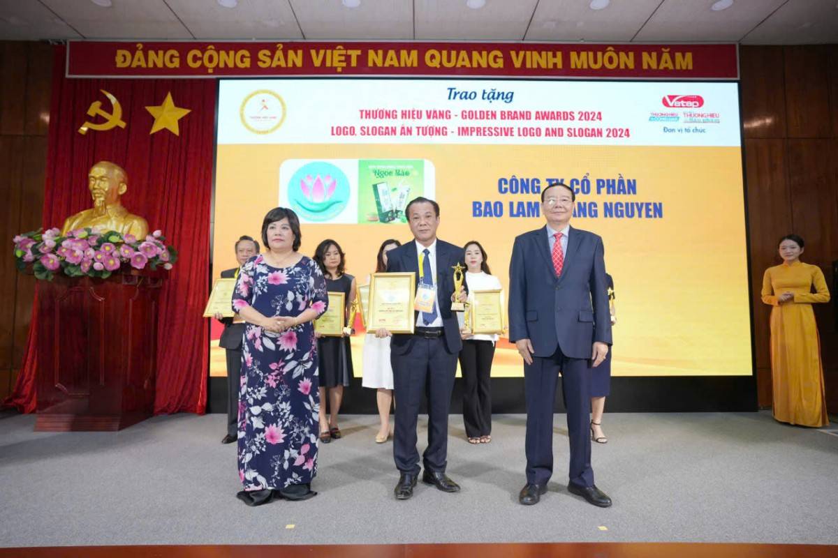 Ông Nguyễn Hoàng Dũng - Tổng Giám đốc Công ty Bao Lam Hoang Nguyen nhận giải thưởng Thương hiệu vàng Việt Nam 2024