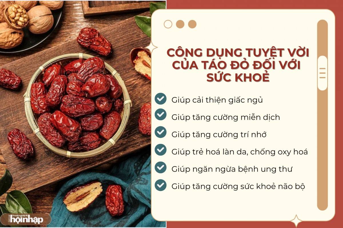 Công dụng tuyệt vời của táo đỏ đối với sức khoẻ