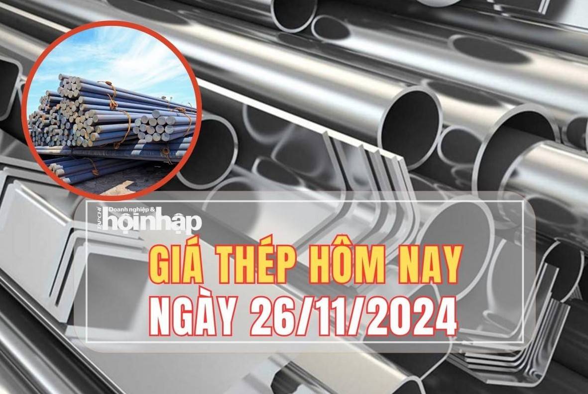 Giá thép hôm nay 26/11: Giá thép trên sàn giao dịch Thượng Hải giảm 0,21% xuống 3.299 CNY/tấn