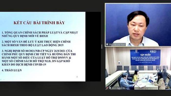 Ông Trần Hải Nam - Phó Vụ trưởng Vụ BHXH (Bộ LĐ-TB&XH) đã truyền đạt những nội dung quan trọng tại lớp tập huấn.