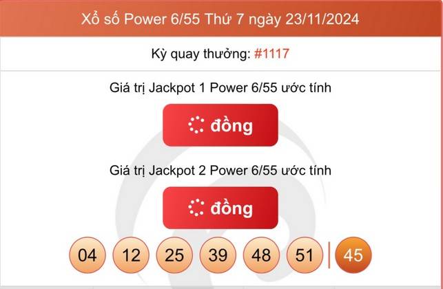 Vietlott 23/11, kết quả xổ số Vietlott hôm nay 23/11/2024, Vietlott Power 6/55 23/11.