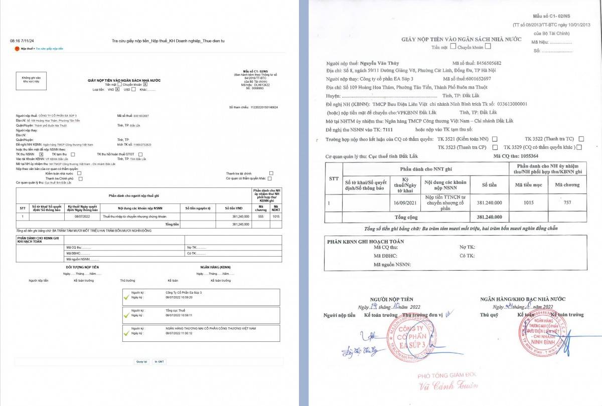 Công ty cổ phần Ea Súp 3, kê khai sai, trốn thuế 2