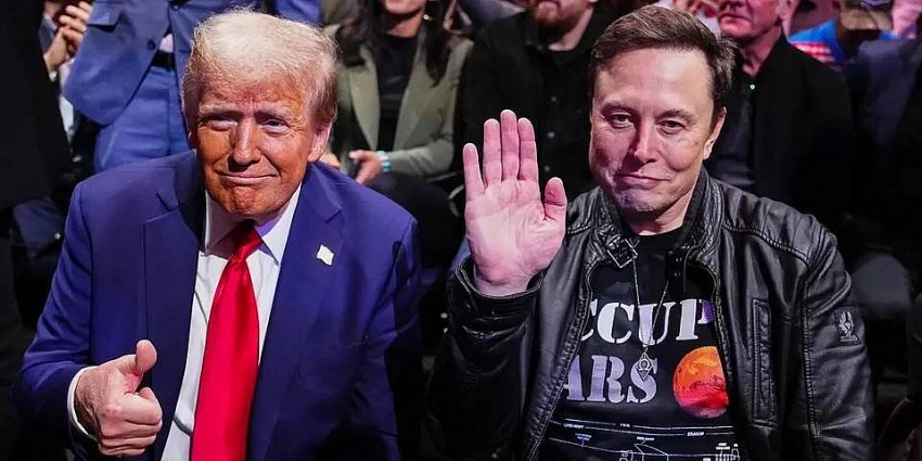   Elon Musk đã dành nhiều thời gian với Donald Trump sau chiến thắng trong cuộc bầu cử. Ảnh: Jeff Bottari/Zuffa LLC. 