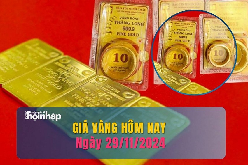 Giá vàng hôm nay 29/11: Vàng nhẫn 9999 tăng 400.000 đồng/lượng