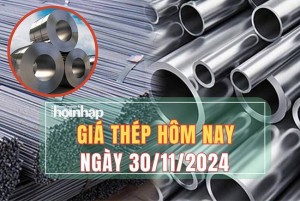 Giá thép hôm nay 30/11/2024: Thép trong nước giữ nguyên giá, thép trên sàn giao dịch tăng mạnh 1,64%