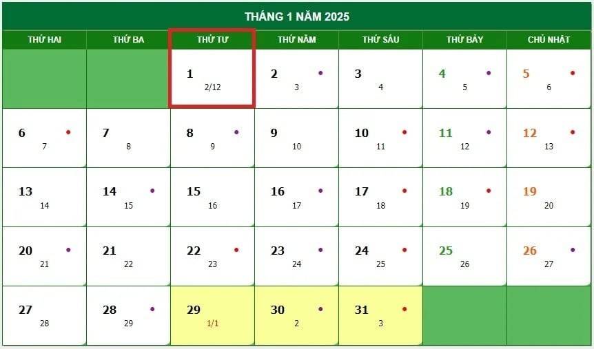 Tết Dương lịch 2025 học sinh cả nước được nghỉ 1 ngày