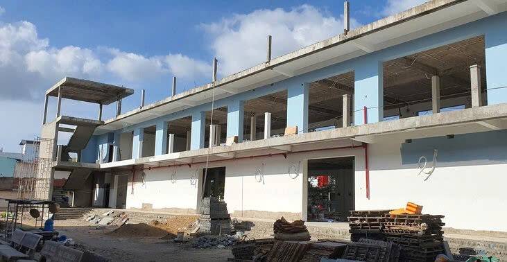 Một phần dự án có vốn đầu tư công thuộc Dự án cải tạo nâng cấp Trường Đại học Bạc Liêu gấp rút thi công theo đúng tiến độ.