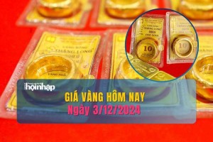 Giá vàng hôm nay 3/12: Vàng nhẫn tròn trơn "rớt giá" hơn nửa triệu đồng/lượng