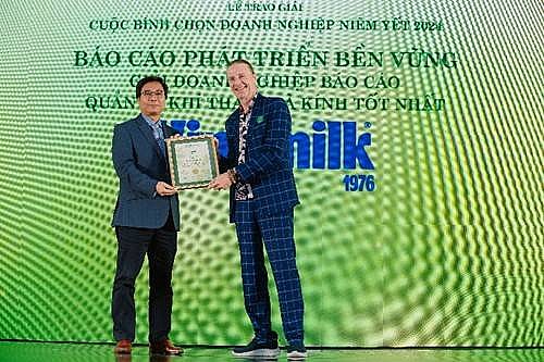2024 là năm thứ 3 liên tiếp, Vinamilk đón nhận Giải Doanh nghiệp báo cáo quản lý khí thải nhà kính tốt nhất. 2024 là năm thứ 3 liên tiếp, Vinamilk đón nhận Giải Doanh nghiệp báo cáo quản lý khí thải nhà kính tốt nhất.